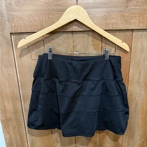 Athletic Black Tiered Skirt